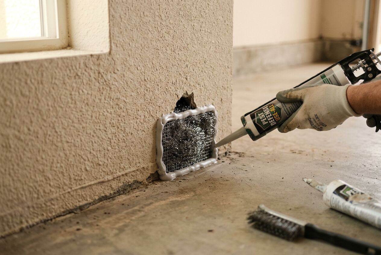 Rodent entry point exclusion